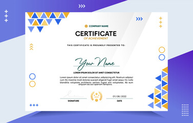Fototapeta premium Modern of achievement certificate template