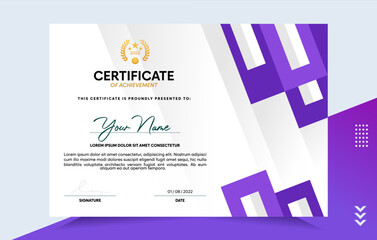 Modern of achievement certificate template