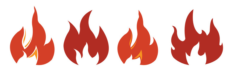 Fire set icon illustration. illustration flat icon style. Simple design editable