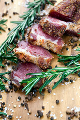 Chopped dried meat with spices and herbs
