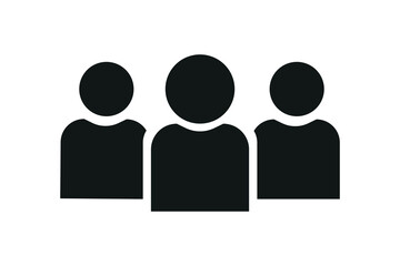 Crowd of people icon. Illustration of crowd of people silhouettes in flat style. Social network connection and global business communication concept. Corporate team, community member icons