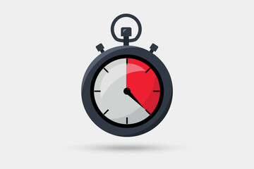 Timer, stopwatch. Clock, time. Countdown. Stopwatch icon in flat style. Timer flat icon. Flat illustration of stopwatch vector icon for web design