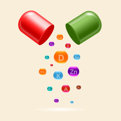 Vitamin-mineral complex pharmaceutical capsule