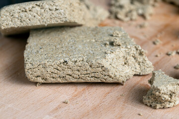 Sunflower halva broken into pieces