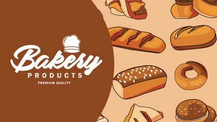 Bakery poster illustration design template