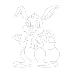funny Easter coloring page for kids 