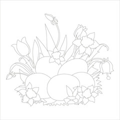 funny Easter coloring page for kids 