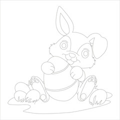 funny Easter coloring page for kids 
