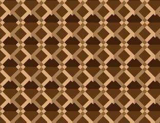 3d seamless geometric pattern background design vector on light dark brown