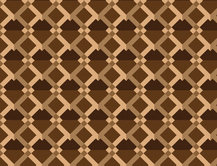 3d seamless geometric pattern background design vector on light dark brown