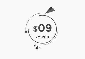 9 dollar price tag. 9$ dollar USD price symbol. price 9 Dollar sale banner in USD. Business or shopping promotion marketing concept
