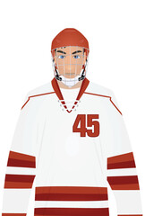 Ice hockey player. vector illustration