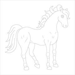 funny unicorn coloring page for kids