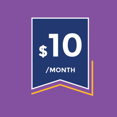 10 dollar price tag. 10$ dollar USD price symbol. price 10 Dollar sale banner in USD. Business or shopping promotion marketing concept

