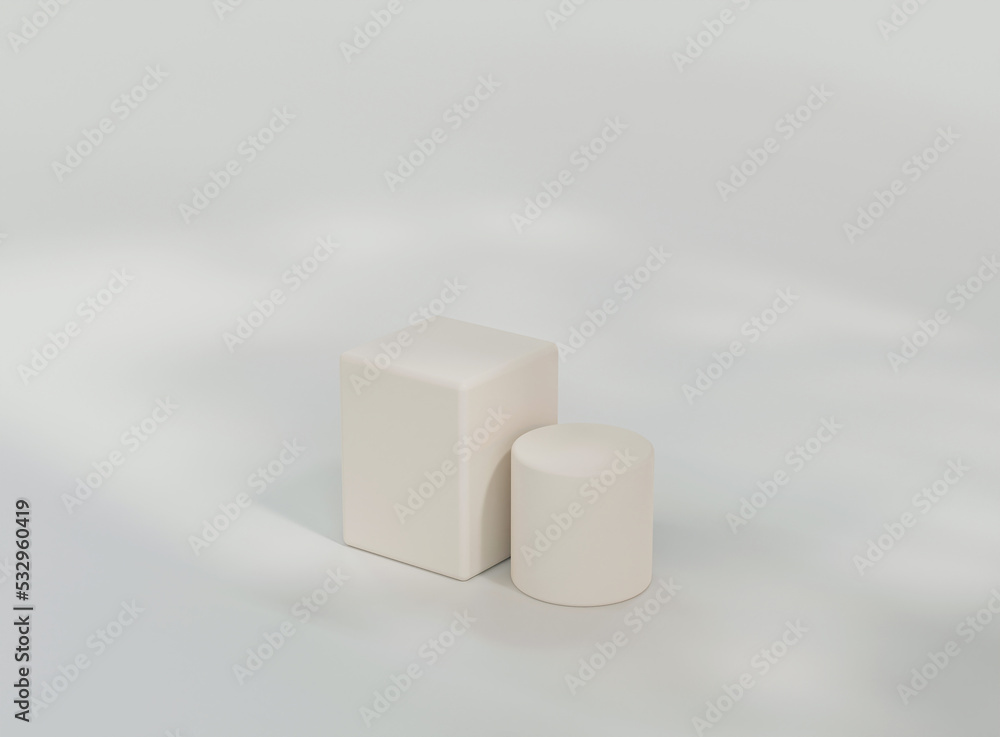 Poster product display podium with soft shadow. product presentation background. 3d rendering.