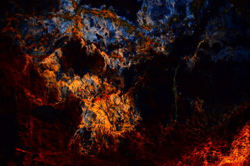 Volcanic  tube texture, colorful abstract

