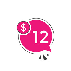 12 dollar price tag. 12$ dollar USD price symbol. price 12 Dollar sale banner in USD. Business or shopping promotion marketing concept
