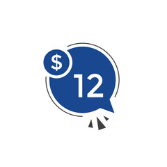 12 dollar price tag. 12$ dollar USD price symbol. price 12 Dollar sale banner in USD. Business or shopping promotion marketing concept
