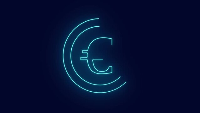 euro digital Currency with series of zeros and one electronic payments and business transactions animation