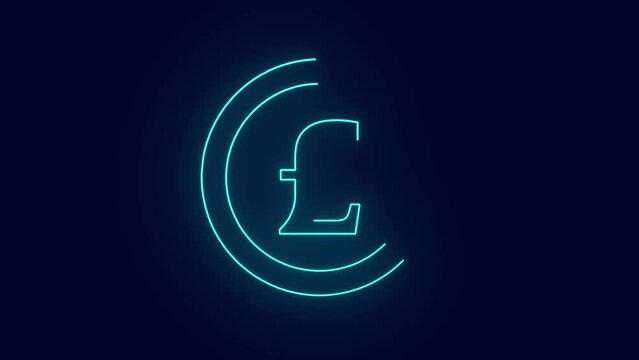 British Pound Sterling digital Currency with series of zeros and one electronic payments and business transactions animation