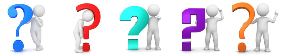 Question marks colored