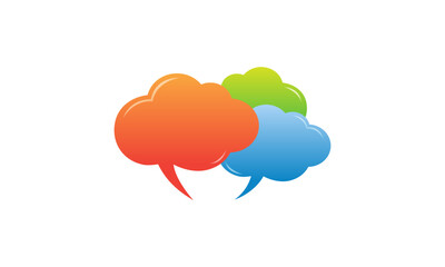 Cloud chat brand company template logo logotype vector image