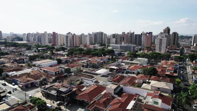 Ribeir&atilde;o Preto, S&atilde;o Paulo, Brazil - Circa June 2022: Aerial image of the city of Ribeirao Preto. Av. Nove de Julho