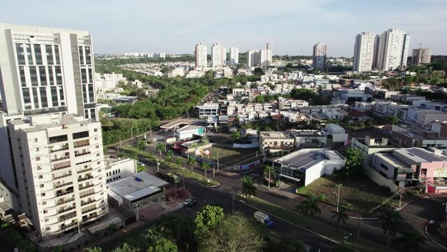 Ribeir&atilde;o Preto, S&atilde;o Paulo, Brazil - Circa June 2022: Aerial image of the city of Ribeirao Preto. Jardim Botanico Av. Carlos Eduardo de Gasperi Consoni