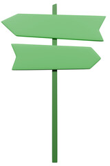 Green signboard plate. 3D rendering