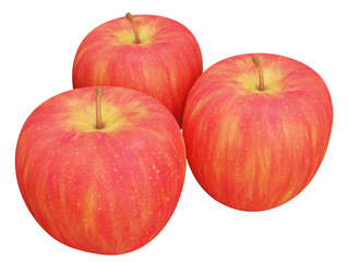 3d illustration of red apples.