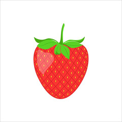 Flat illustration, strawberries on a white background. Vector.
