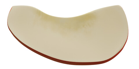 3d illustration of side view chopped apple.
