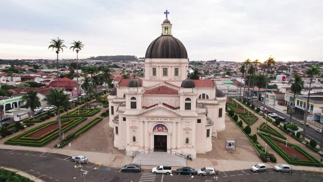 Batatais, Sao Paulo, Brazil - Circa June 2022: Aerial image of Batatais city