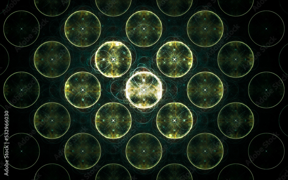 Aufkleber digital illustration abstract image generated fractal background image wallpaper pattern of various geometric shapes and lines of various colors for computer graphics or web design