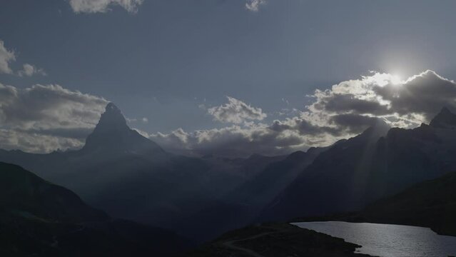 View of the Matterhorn from the Stelisee lake area, Switzerland. Panasonic Lumix S1 ProRes422HQ (4K, 29.97fps, Vlog basic color correction)
