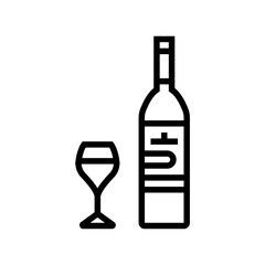 merlot red wine line icon vector. merlot red wine sign. isolated contour symbol black illustration