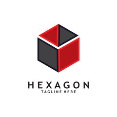 abstract hexagon logo vector illustration template
