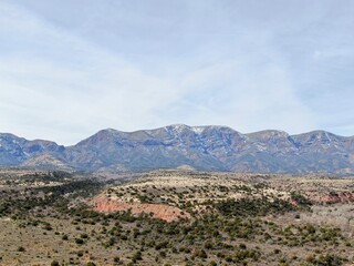 Mazatzal Mountain range with a light dusting of snow. Just south of Payson, Arizona