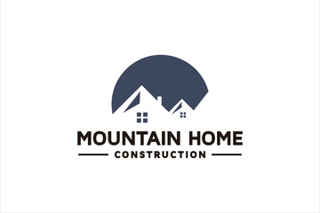 abstract mountain home house logo design