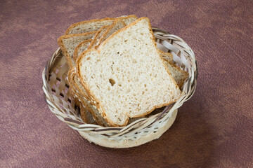 meal organic whole grain sliced ​​bread with oats on dining room