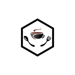 Drink coffe logo design vector