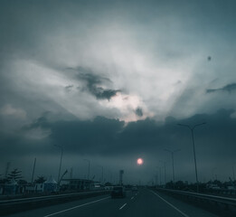 clouds over the city