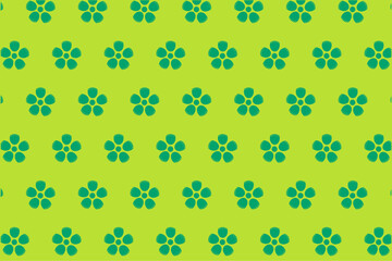 Green cherry blossom pattern background isolated from the background.