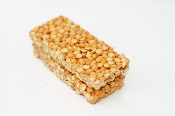 Bars of chickpeas candy sweets, an Eastern candy made as a celebration of the prophet's Mohamed...
