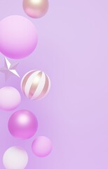 3D素材_かわいいオーナメント_パープル