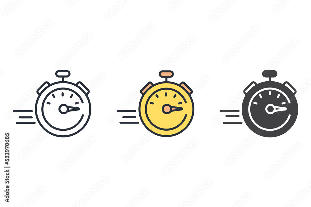 Poster fast delivery icons symbol vector elements for infographic web