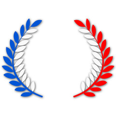 couronne de laurier france - french Laurel wreath - flat icon	 - obrazy, fototapety, plakaty