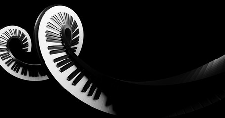 piano keyboard 3d render made in blender piano floating in space