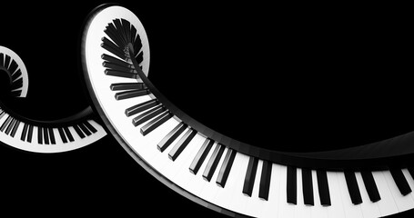 piano keyboard 3d render made in blender piano floating in space © JoseVicenteCarratala