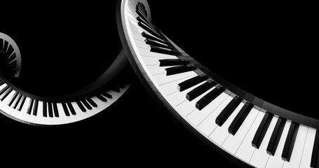 piano keyboard 3d render made in blender piano floating in space